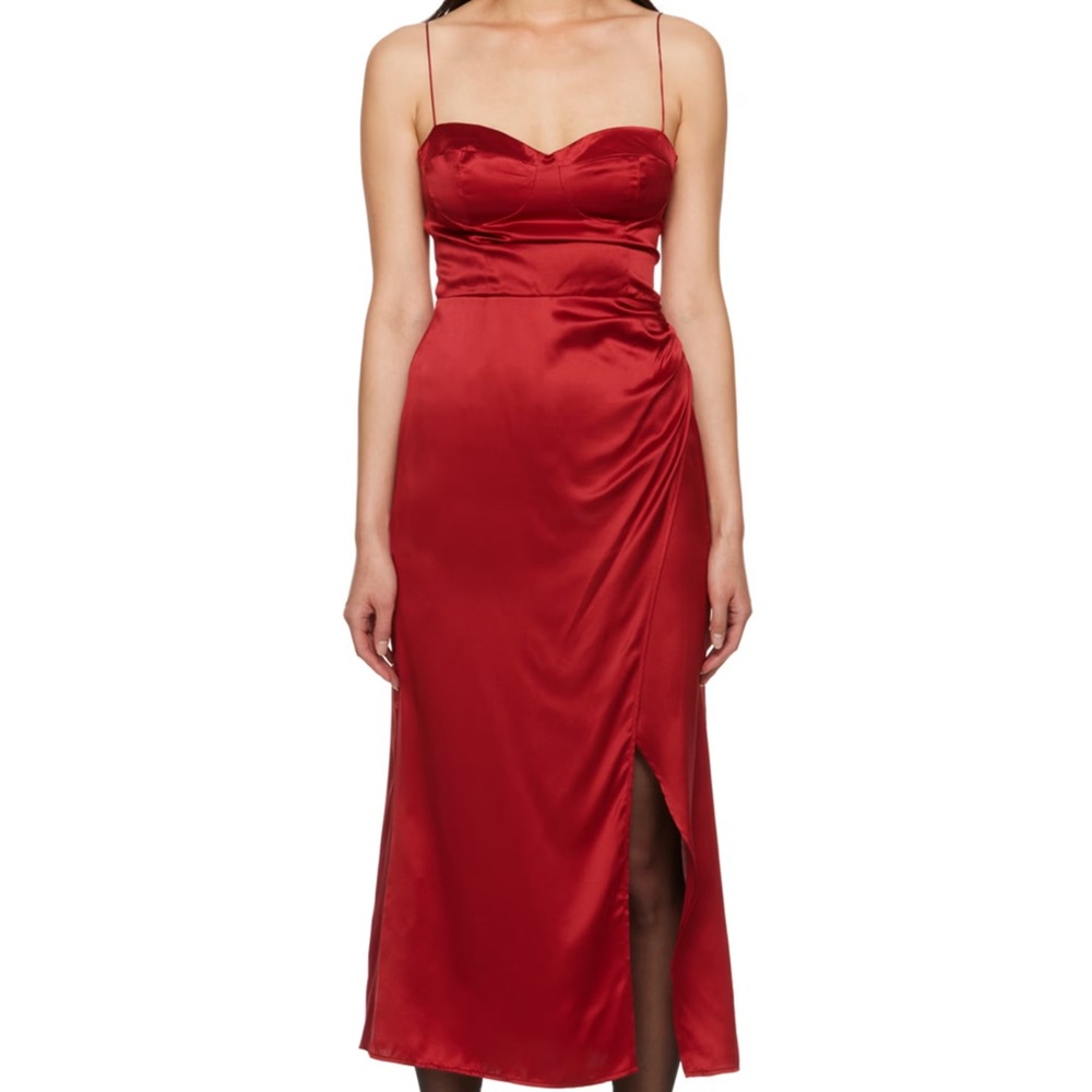 Reformation Red Silk Dress